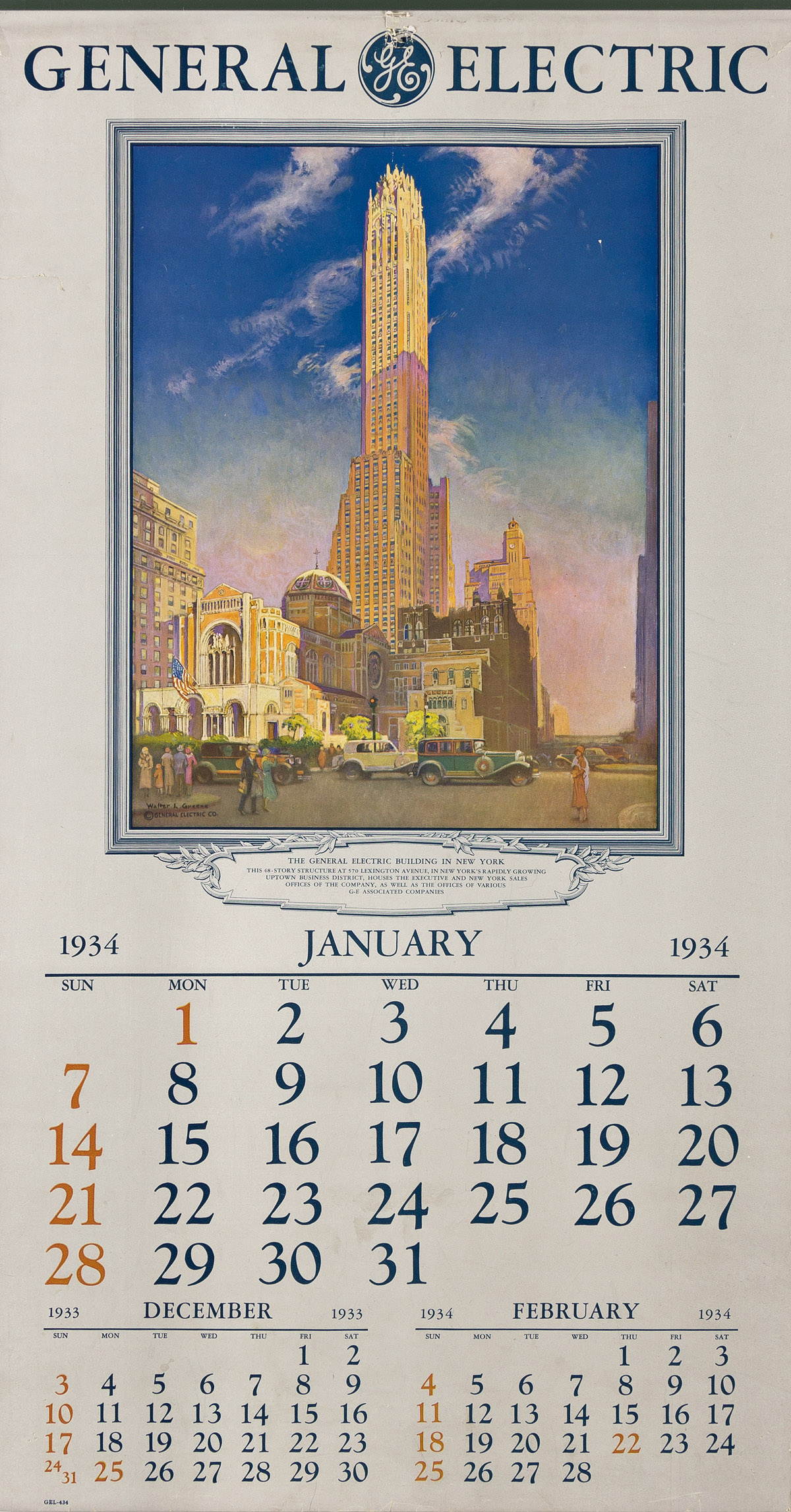 WALTER L. GREENE (1870-1956) New York Worlds Fair / General Electric.